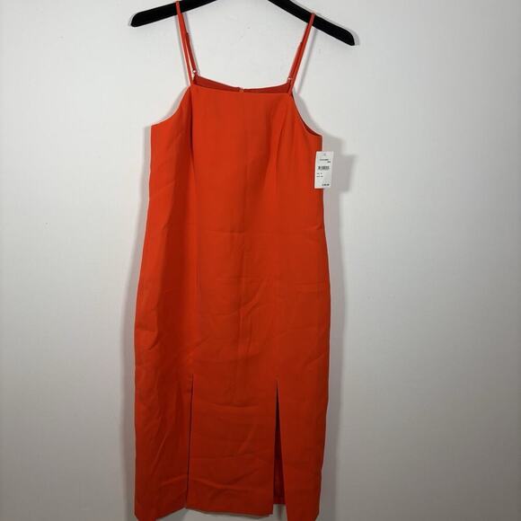 C/MEO Collective Orange Red Strappy Dress Medium Side Slit NWT Date Cocktail - Picture 7 of 8
